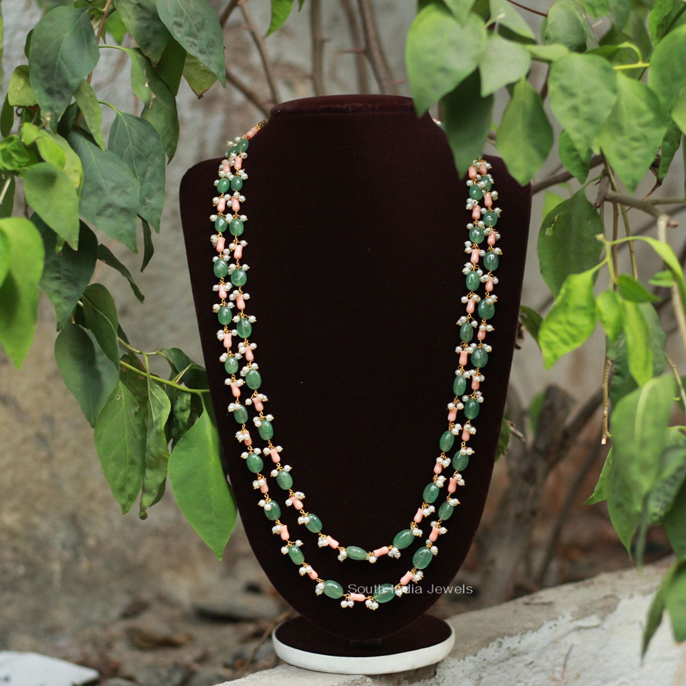Coral Green Beads Necklace
