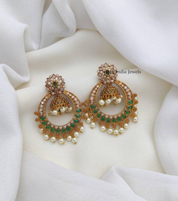 Elegant AD Chandbali Design Earrings