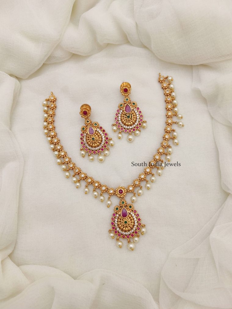 Elegant AD Pearl Design Necklace (