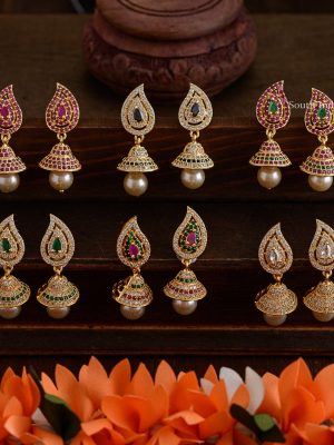 Elegant Leaf Design Jhumkas