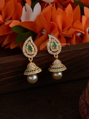 Elegant Leaf Design Jhumkas