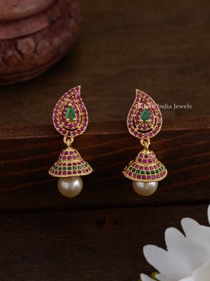 Elegant Leaf Design Jhumkas