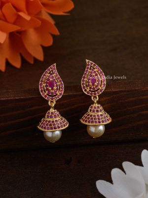 Elegant Leaf Design Jhumkas