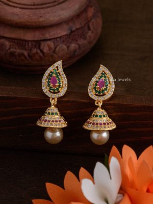 Elegant Leaf Design Jhumkas