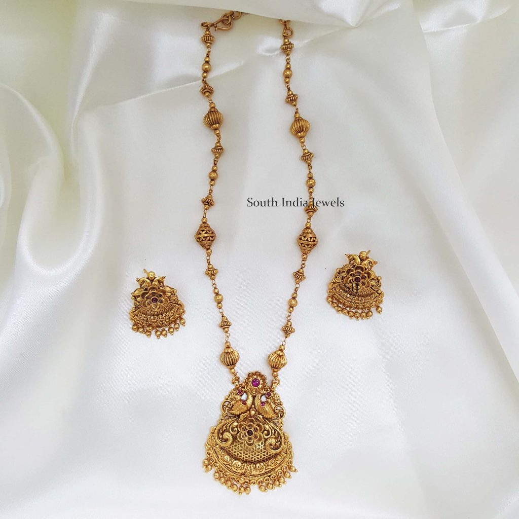 Peacock Design Pendent Chain - South India Jewels