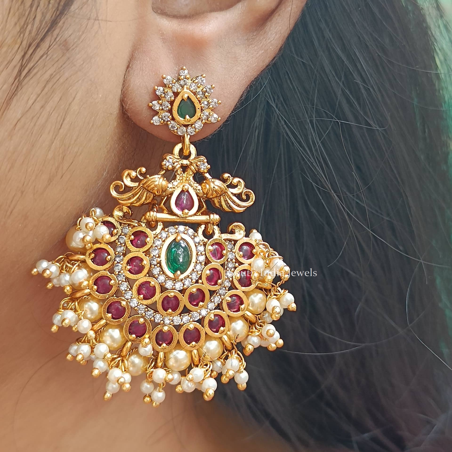 Gorgeous AD Chandbali Design Earrings