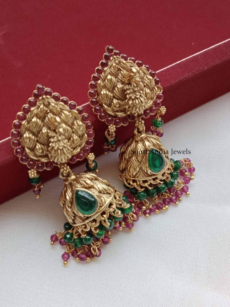 Gorgeous Peacock Design Jhumkas