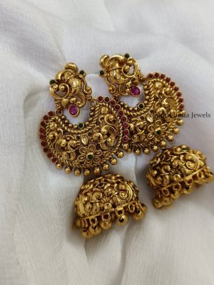 Gorgeous Peacock Design Jhumkas