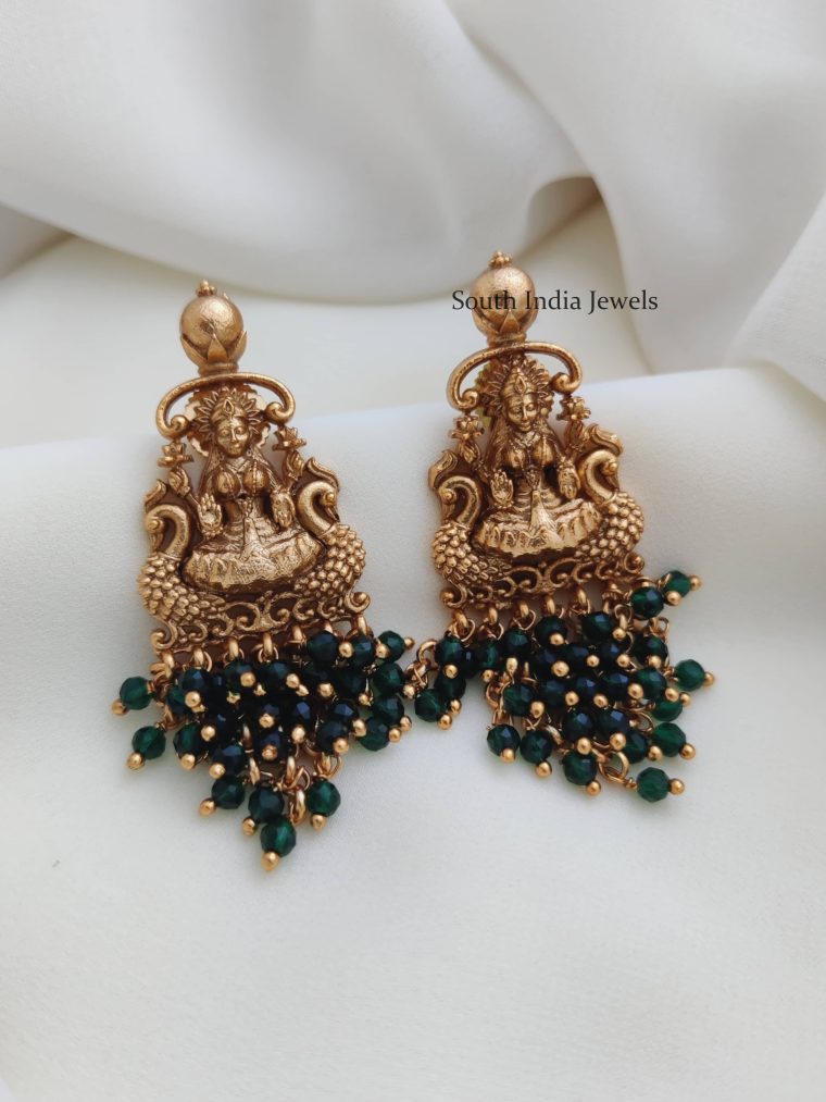 Lakshmi Green Beads Earrings