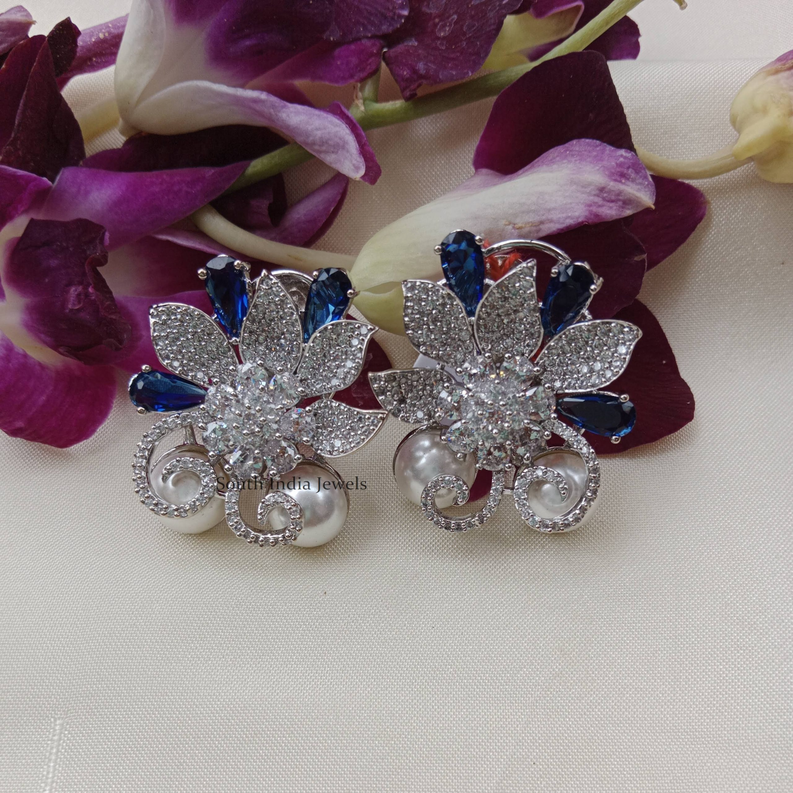 Leaf And Floral Design Earrings