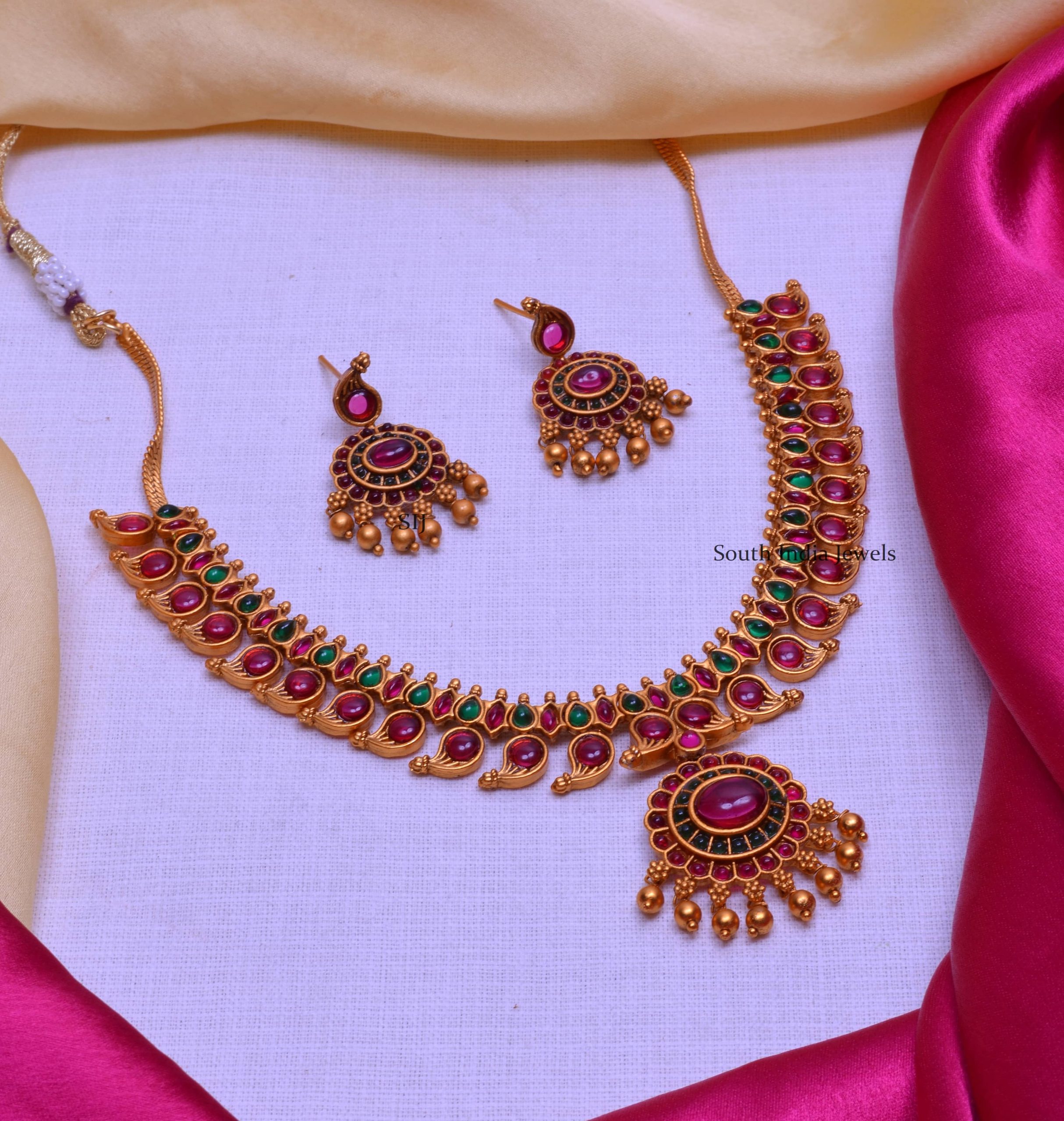 Mango Design Kemp Necklace- South India Jewels- Online shop