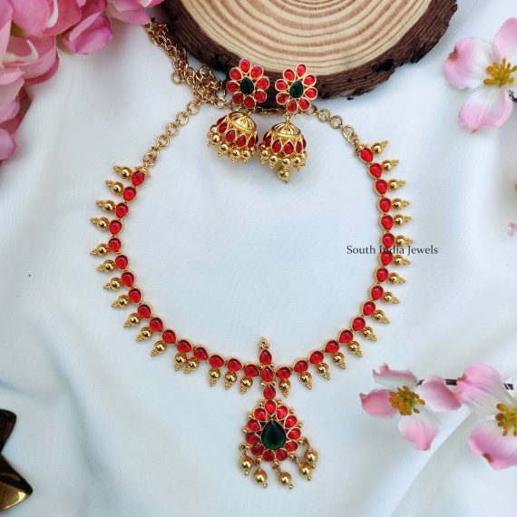 Marvelous Enamel Ruby Pink Necklace