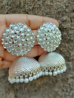Marvelous White Design Jhumkas