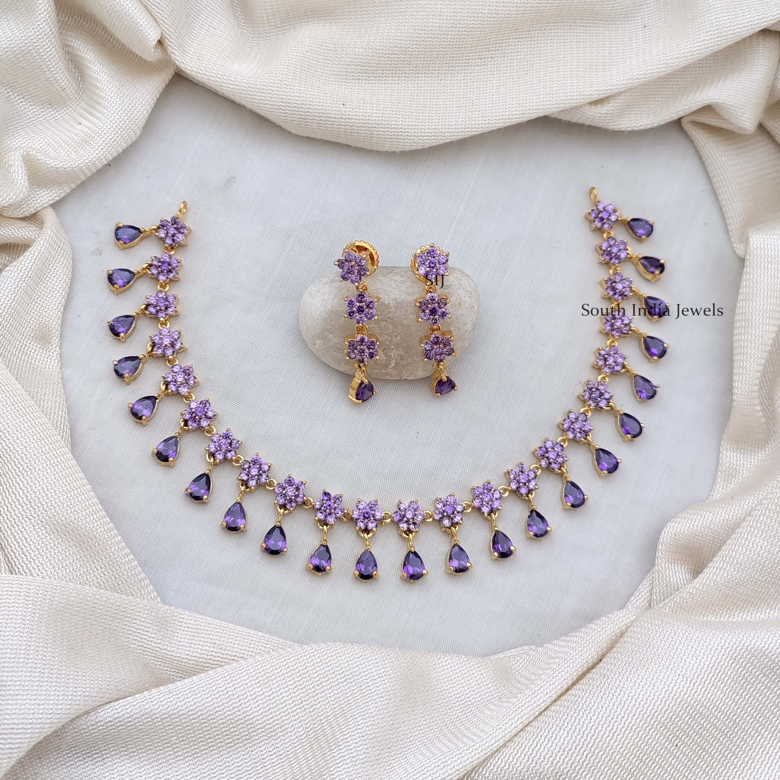 Pretty Amethyst Stones Necklace