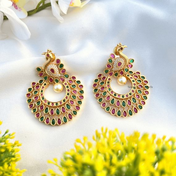 Pretty Peacock Design Earrings (2)