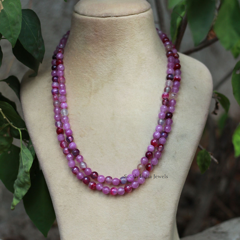 Carved Amethyst Bead Necklace, Hand Knotted Strand of 9.5mm Gems
