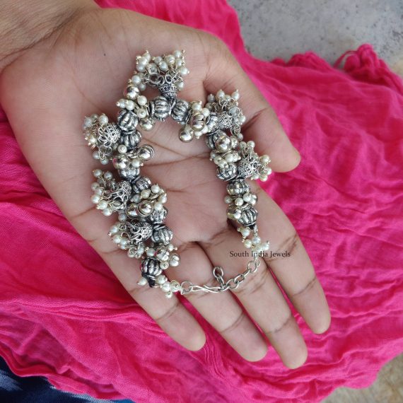 Stunning German Silver Pearls Bracelet
