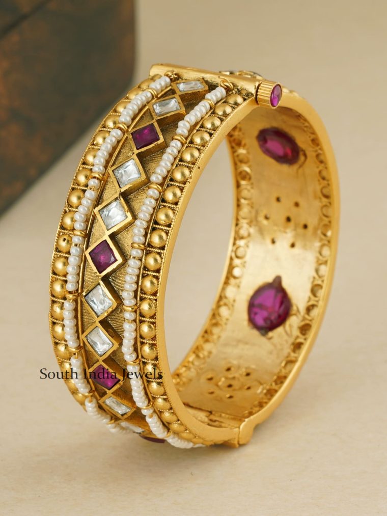 Classic Pearls Single Kada Bangle (2)