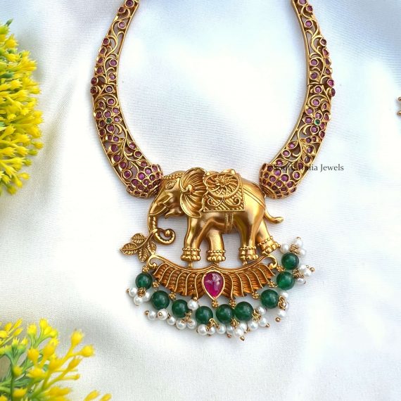 Elephant Motifs Kanti Necklace Set (3)