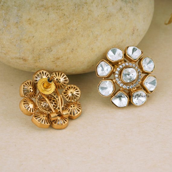 Flower Design Kundan Earrings (1)