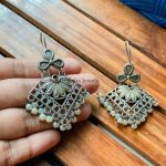 German Silver Spade Hook Drops Earrings (4)