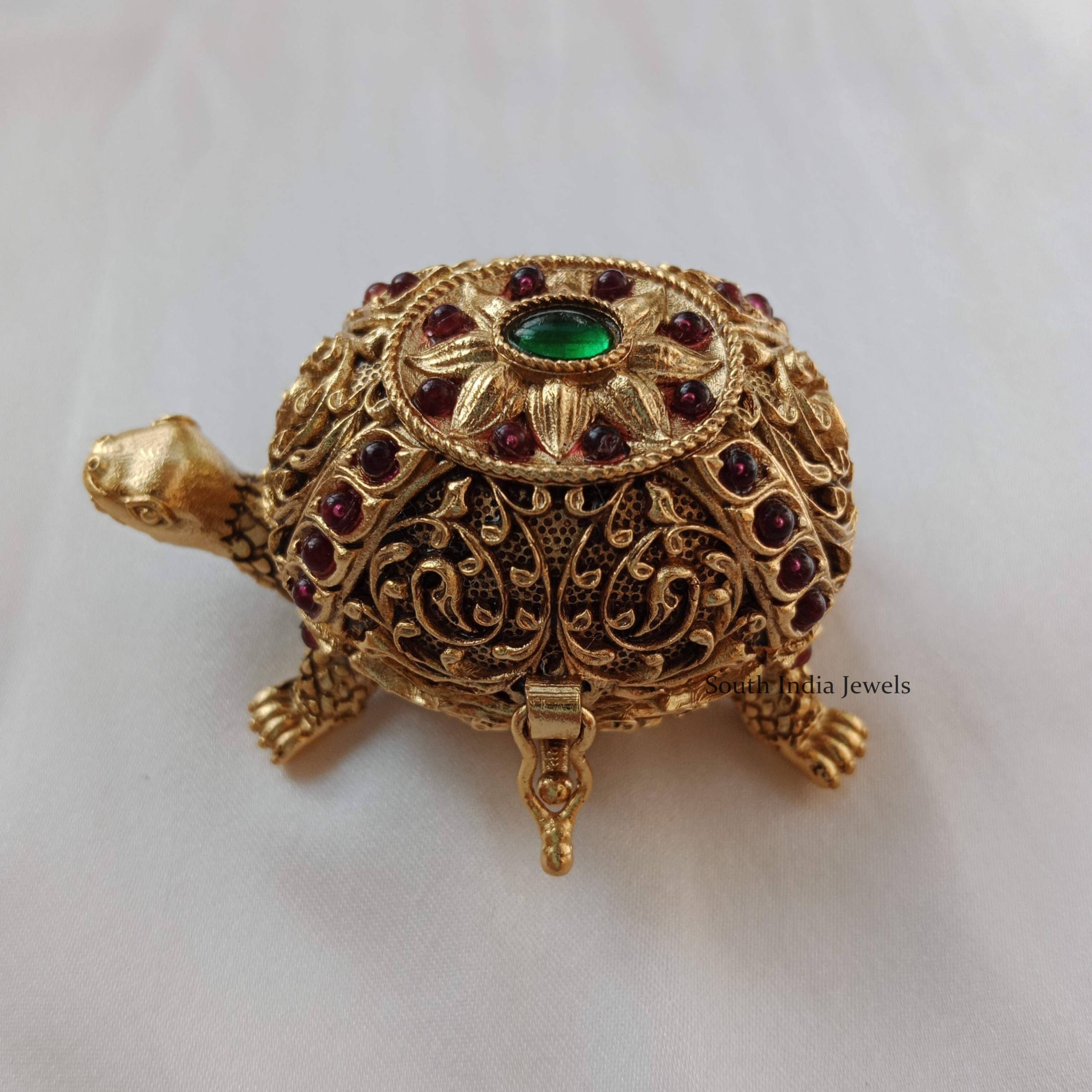 Turtle Design Kumkum box- South India Jewels Online Stores