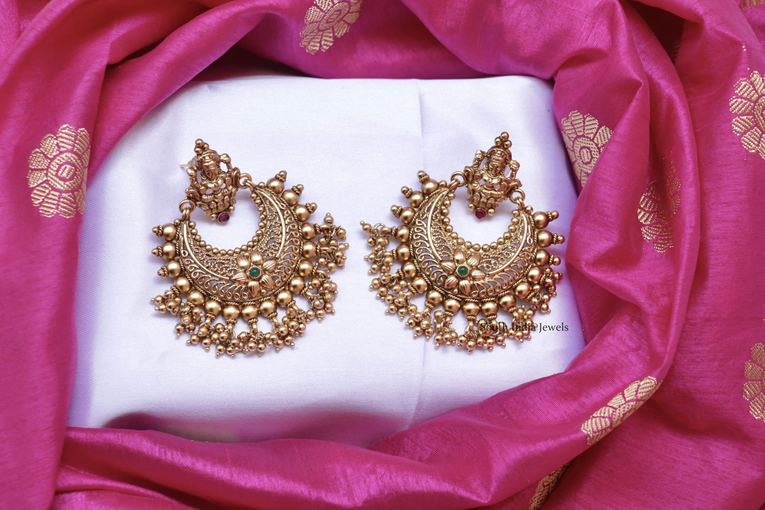 Lakshmi Design Golden Pearl Cluster Earrings