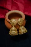 Imitation Round Design Earrings with Gold Beads Jhumkas