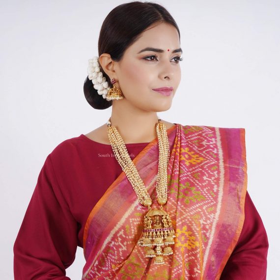 Long Jhumar Lakshmi Necklace Set (2)