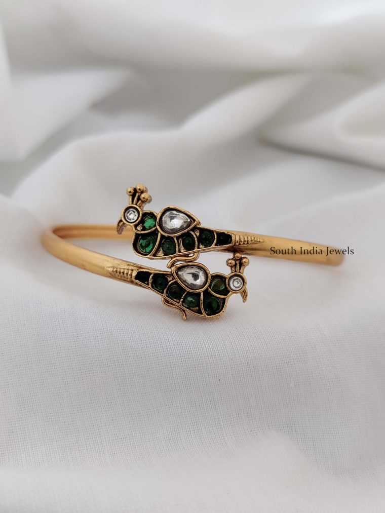 Marvelous Green Stone Peacock Bracelet