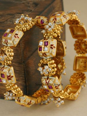 Meenakari Kundan Ruby Bangles (2)