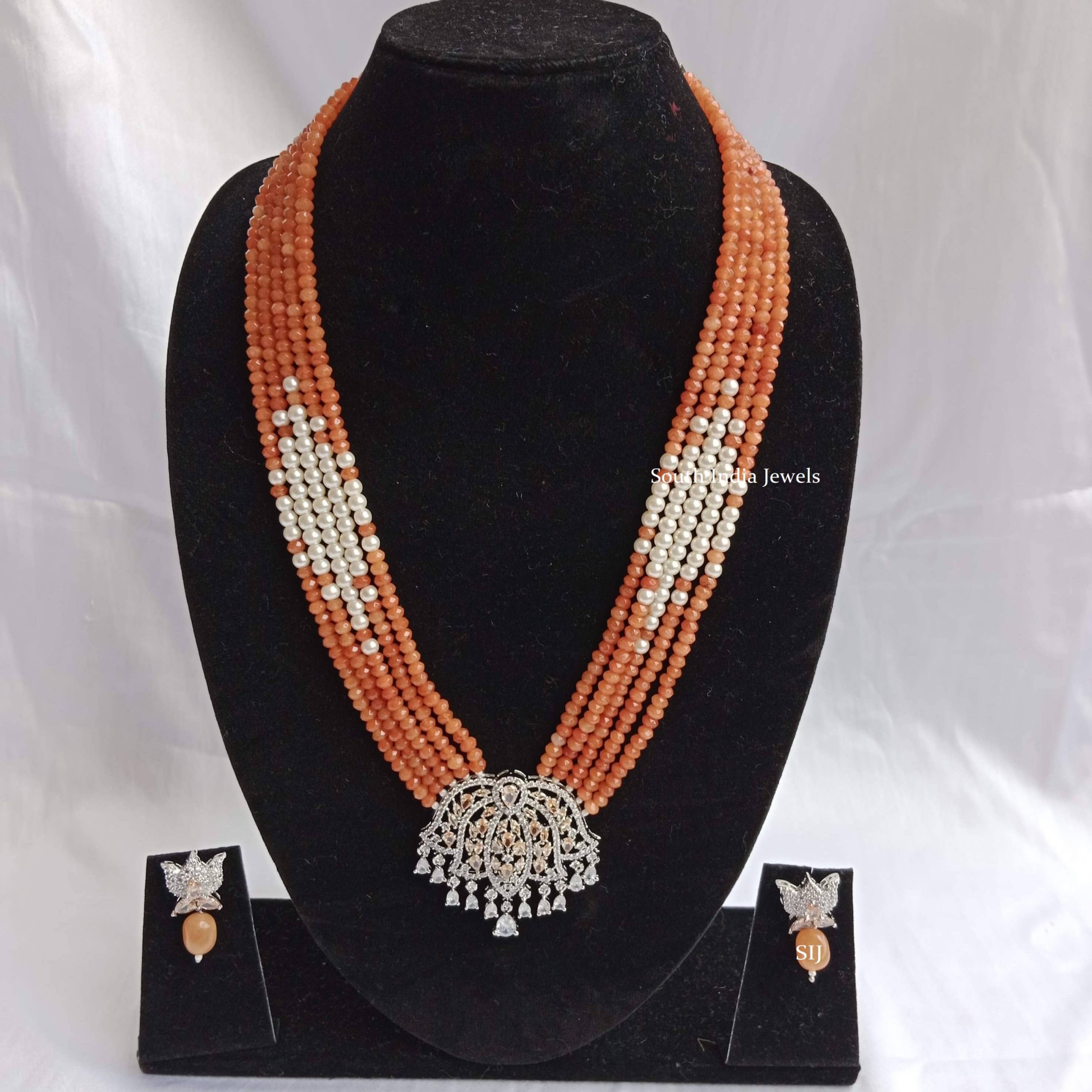 Orange Beads Design Necklace