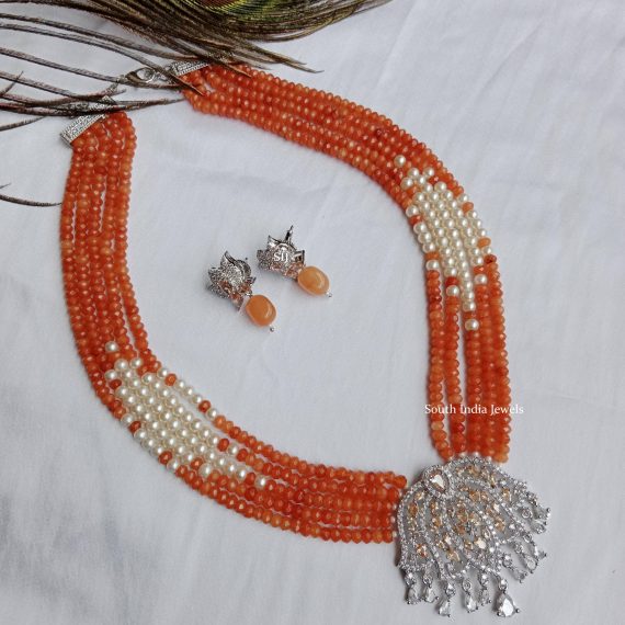 Orange Beads Chain with Pendent