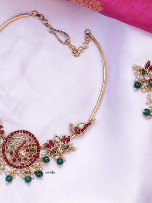 Peacock Lotus Pipe Design Necklace