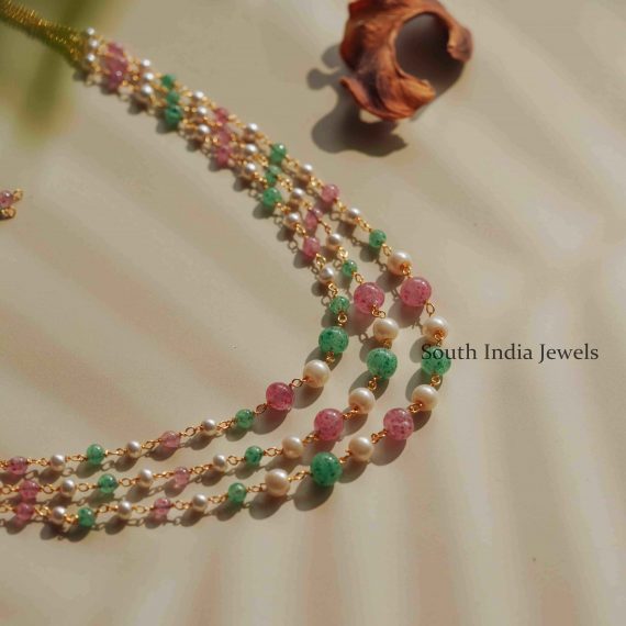 Pink & Green Beads Design Chain