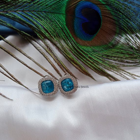 Pretty Dublet Blue Stones Earrings