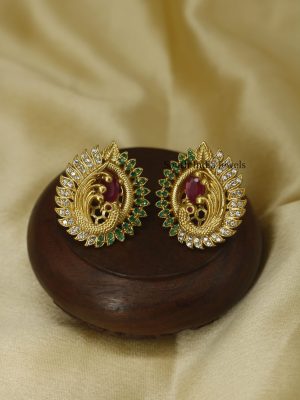 Pretty Peacock Design Earrings (2)