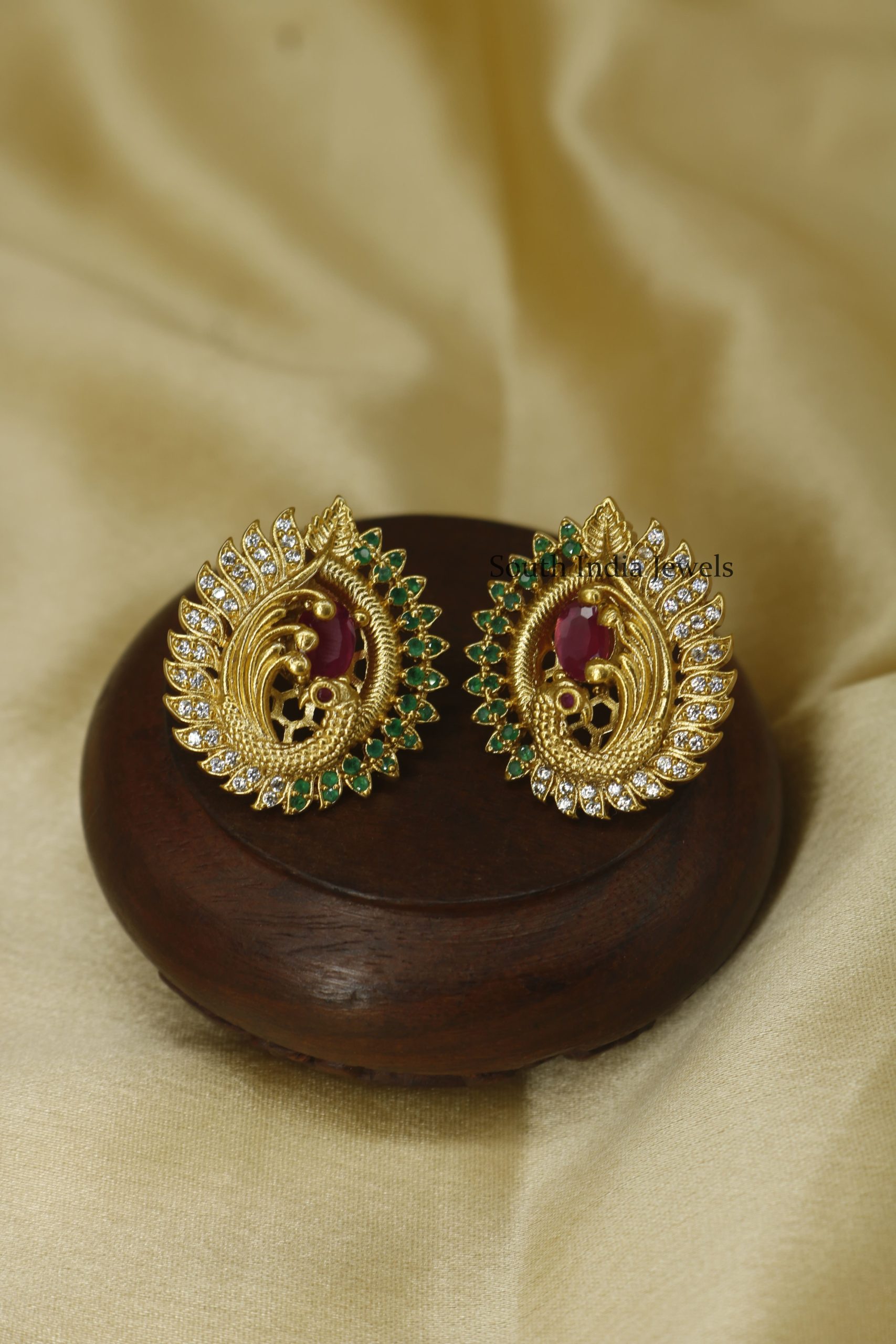 Pretty Peacock Design Earrings (2)
