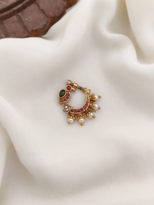 Pretty Peacock Nose Pin (2)