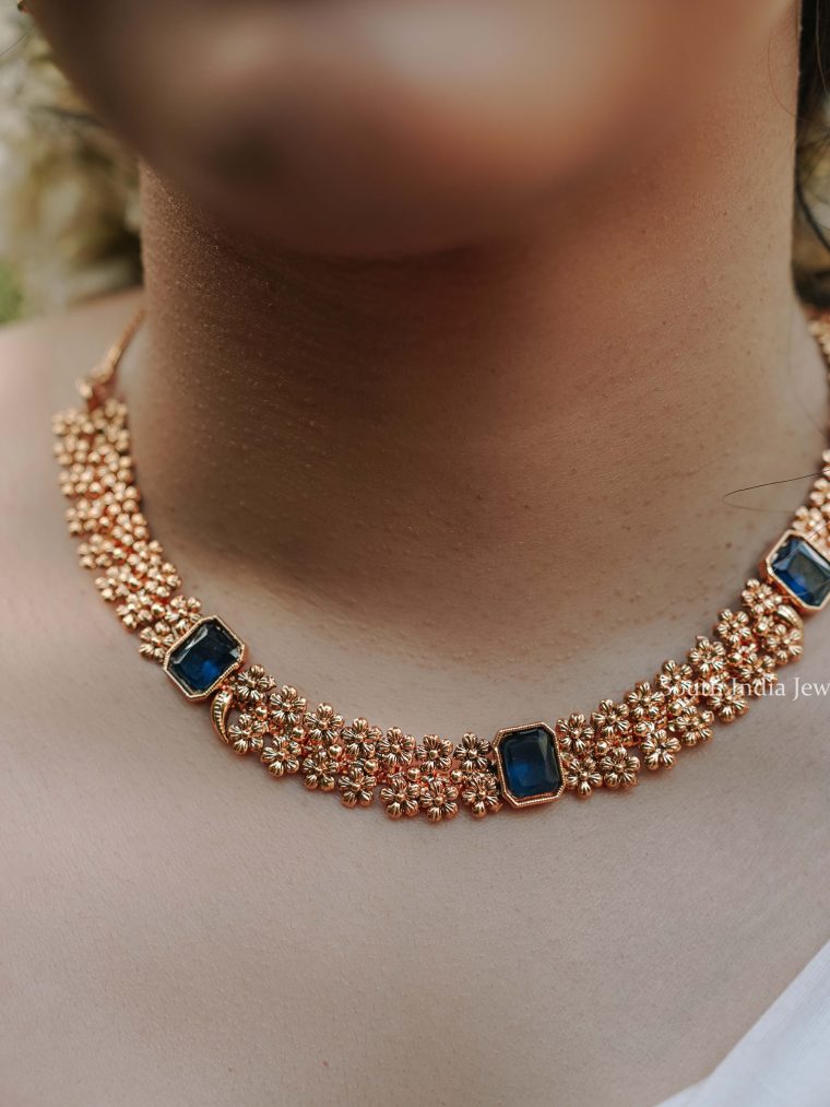 Sapphire Stones Necklace Set