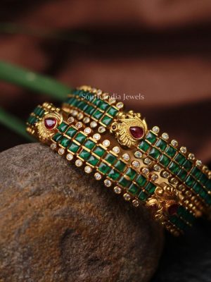 Traditional Green Stone Bangle Set