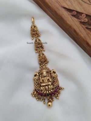 Traditional Lakshmi Peacock Maang Tikka