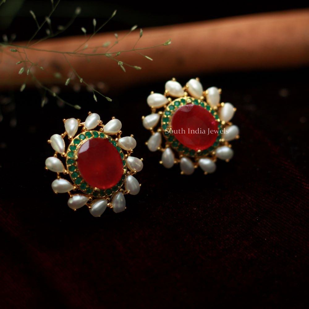 Traditional Style Stones Earrings (1)