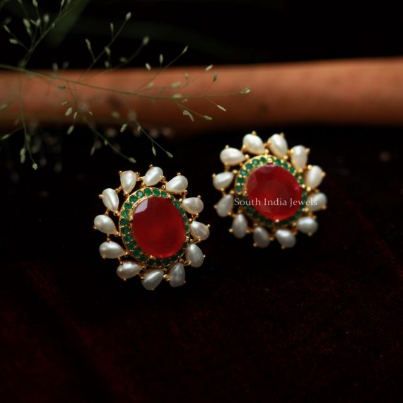 Traditional Style Stones Earrings (1)