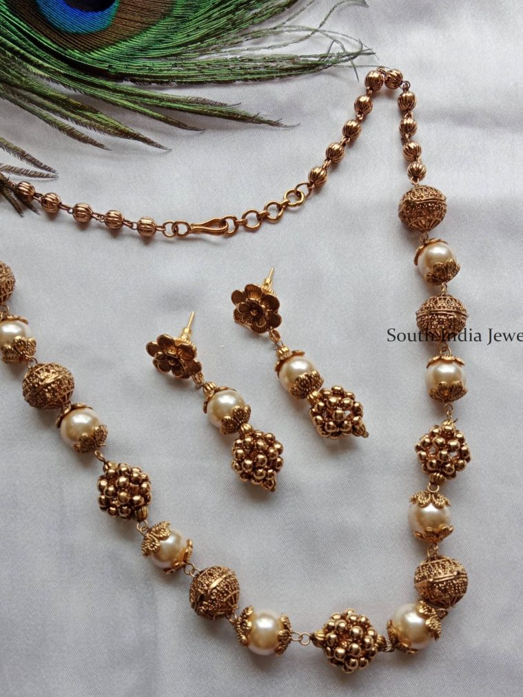 Trendy Pearl & Antique beads Chain