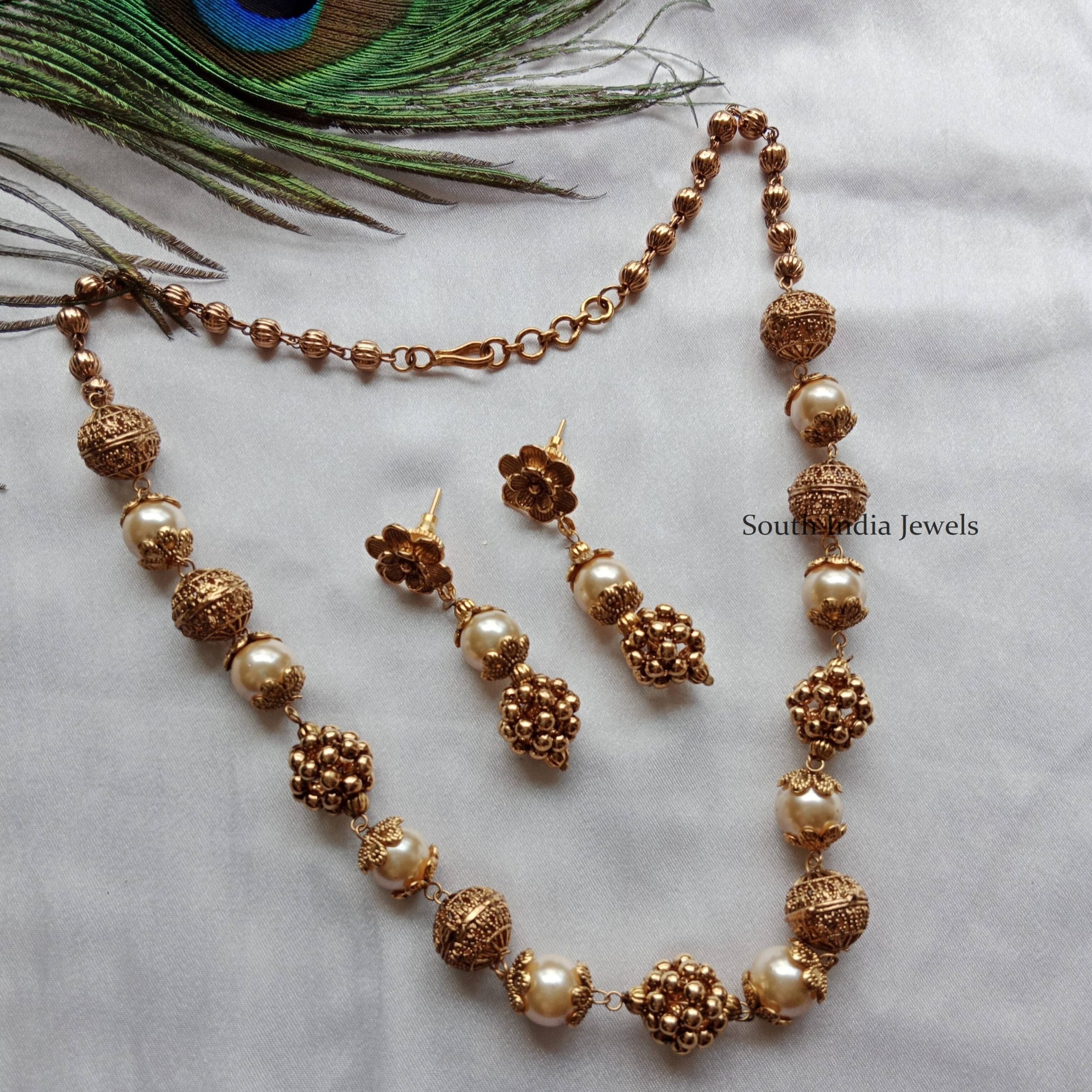 Trendy Pearl & Antique beads Chain