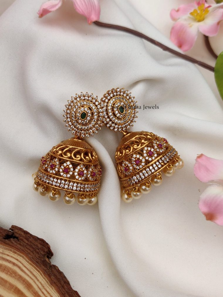 AD Stones Design Jhumkas