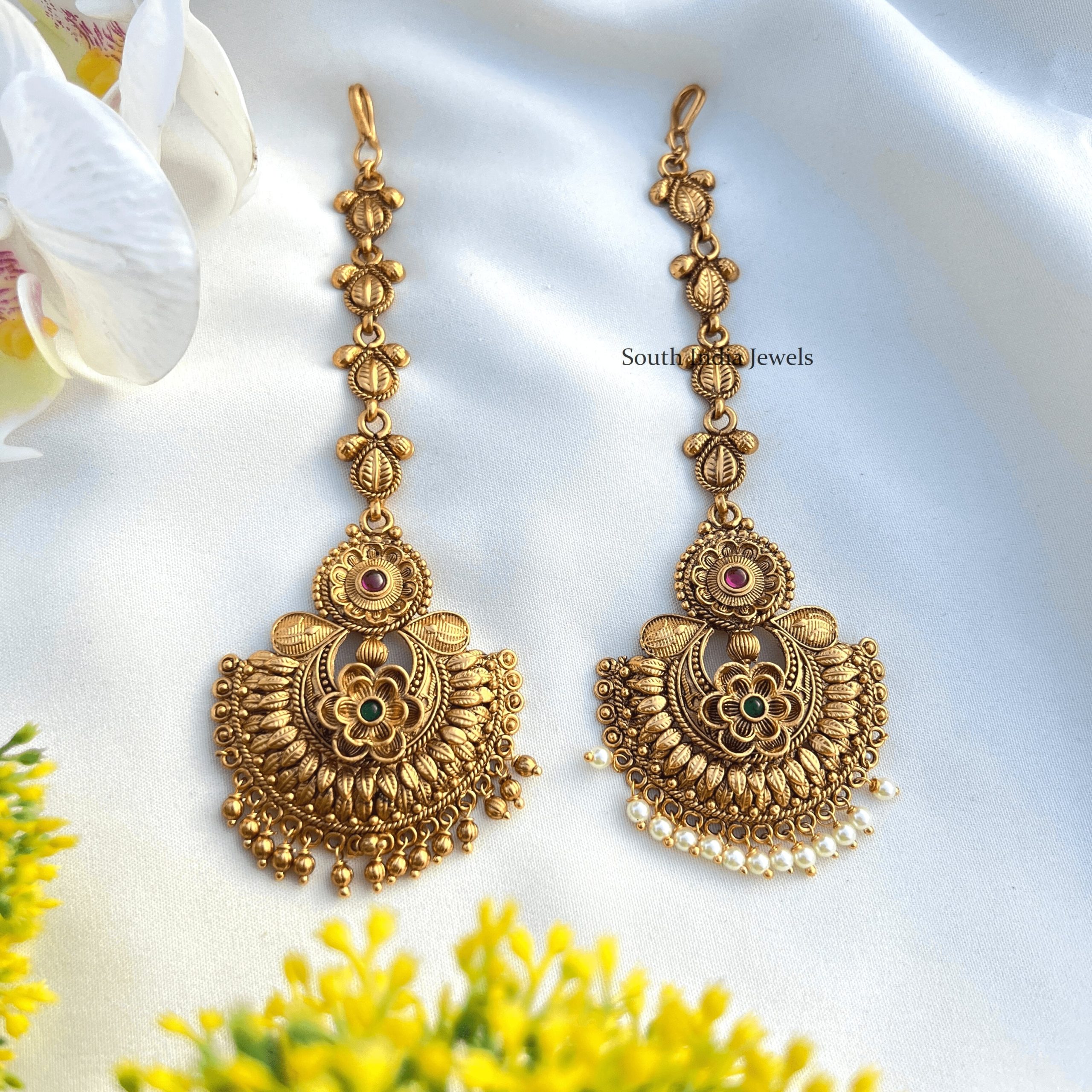 Chand Floral Maang Tikka South India Jewels - Online Shop