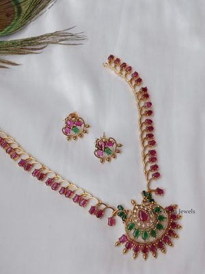 Classic Ruby Emerald Necklace