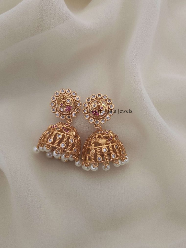 Elite CZ Matte Finish Jhumkas